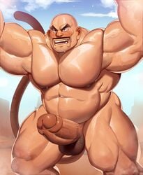 balls bara boner dragon_ball dragon_ball_z dsharp_k erection gay male male_only muscles muscular nappa nude penis solo solo_male