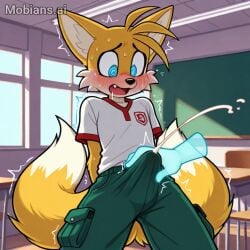 2025 ai_generated blush cargo_pants cum cum_through_clothes cum_through_clothing disembodied_hand ejaculation forced_orgasm fox ghost_hand handjob handjob_through_clothing hands_behind_back hypnosis looking_down looking_pleasured mind_control oerba_yun_fang school shirt shivering sonic_(series) spiral_eyes stable_diffusion sweat tails_the_fox trembling watermark