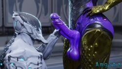 1boy 1futa 3d amgitz animated ash_(warframe) balls big_penis blender dickgirl/male duo foreskin futa_on_male futanari glowing gold hand_on_hip hand_on_penis handjob hands looking_at_penis no_sound penis purple_balls purple_penis robot saryn_(warframe) short_playtime shorter_than_30_seconds sitting standing standing_futa tagme tenno uncut unseen_futa_face video warframe watermark