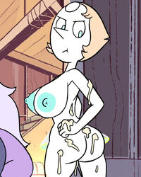 accurate_art_style big_ass big_breasts cum_everywhere cum_in_pussy cum_on_ass edit naked nude nude_female pearl_(steven_universe) pouting rawhell screencap screenshot screenshot_edit steven_universe