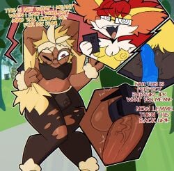 anthro balls big_balls big_penis bodily_fluids braixen breasts calling canid canine cellphone clothed clothing controller corruptedcryptid dialogue dildo electronics english_text erection erection_under_clothing eyewear female fox futanari generation_4_pokemon generation_6_pokemon genital_fluids genitals glasses hair hidden_vibrator huge_cock inner_ear_fluff intersex lagomorph leporid lopunny mammal masturbation mimi_(corruptedcryptid) nintendo nipples nude outside penis penny_(corruptedcryptid) phone pokemon pokemon_(species) precum precum_through_clothing public public_exposure rabbit remote_control remote_controlled_vibrator remote_toys sex_toy sex_toy_under_clothing solo_focus spiral_glasses sweat text trans_(lore) trans_woman_(lore) tuft underwear vibrator wet wet_clothing