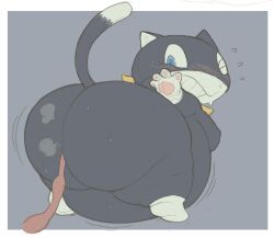 2025 air_inflation anal anal_inflation anal_sex anthro ass belly belly_jiggle big_belly big_butt black_body black_fur blue_eyes blush butt_jiggle cafongterua can't_reach colored digital_drawing_(artwork) digital_media_(artwork) domestic_cat embarrassed felid feline felis fur hose hose_in_butt hose_inflation inflation jiggling kerchief male mammal moobs morgana_(persona) nipples one_eye_closed pawpads penetration persona_(series) persona_5 reaching reaching_for_object solo straining tail teapot_(body_type) tuxedo_cat white_body white_fur yellow_kerchief