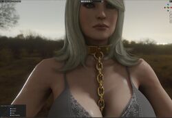 1girls 3d big_breasts blender blue_eyes cd_projekt_red chains cleavage clothed female female_only huge_breasts keira_metz light-skinned_female lord_breastish the_witcher_(series) the_witcher_3:_wild_hunt tied_up white_hair wip