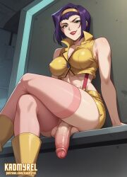 1futa abs ai_generated armpits balls big_balls big_breasts big_penis big_testicles boots clothed clothing dominant dominant_expression faye_valentine flaccid flaccid_penis foreskin from_below futa_only futanari green_eyes green_eyes_female huge_balls huge_breasts huge_cock huge_testicles legs legs_crossed lingerie lipstick pants penis penis_out_of_pants presenting presenting_penis purple_hair red_lips sitting smile smiling smiling_at_viewer smirking_at_viewer solo_focus submissive_pov suspenders taker_pov yellow_boots yellow_topwear