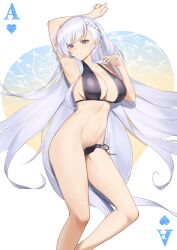 1girls absurd_res absurdres adult arm_above_head arm_up armpits azur_lane bare_armpits bare_arms bare_belly bare_calves bare_chest bare_hands bare_hips bare_knees bare_legs bare_midriff bare_navel bare_shoulders bare_skin bare_thighs bare_torso barefoot belfast_(azur_lane) belly belly_button bikini bikini_bottom bikini_bottom_removed bikini_only bikini_removed bikini_top black_bikini black_bikini_bottom black_bikini_only black_bikini_top black_string_bikini black_swimsuit black_swimwear blue_background breasts cleavage collarbone dot_nose elbows exposed exposed_armpits exposed_arms exposed_belly exposed_legs exposed_midriff exposed_shoulders exposed_thighs exposed_torso female female_focus female_only fingernails fingers full_body groin half_naked hand_above_head hand_up head_tilt high_resolution highres hourglass_figure knees knees_up large_breasts laying_down laying_on_back laying_on_floor laying_on_ground legs light-skinned_female light_skin long_hair looking_at_viewer lordol naked naked_female navel nude nude_female parted_lips purple_eyes purple_eyes_female pussy shoulders sideboob silver_hair silver_hair_female simple_background skinny skinny_female skinny_girl skinny_waist slender_body slender_waist slim_girl slim_waist smile smiling smiling_at_viewer solo string_bikini swimsuit swimwear thick_thighs thighs thin_waist tilted_head underboob v-line white_background white_eyebrows white_hair white_hair_female wide_hips yellow_background