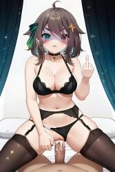 1boy 1girls ai_generated breasts brown_hair cum cum_in_pussy cum_inside eternals_(idol_corp) idol_corp idol_es meica nude_male partially_clothed pov pussy sex short_hair tagme thighs virtual_youtuber vtuber