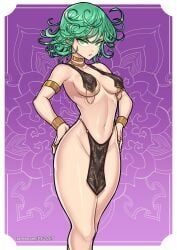 1girls female female_only green_eyes green_hair one-punch_man redjet small_breasts solo tatsumaki
