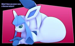 ambiguous_gender ass big_ass cindablimp eeveelution feral glaceon nintendo pokémon_(species) pokemon pokemon_(species) solo