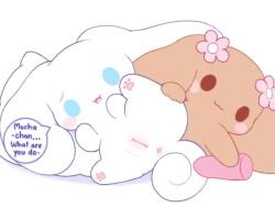 &gt;&lt; 2girls :3 animated blue_eyes blush blush_stickers brown_body brown_fur canid canine chibi cinnamon_(cinnamoroll) cinnamoroll cinnamoroll_(series) curled_tail dialogue dildo dildo_in_pussy dildo_insertion female feral first_time flower flower_on_head furry genderswap_(mtf) happy happy_sex humanoid_genitalia humanoid_pussy licking_dildo long_ears long_playtime longer_than_30_seconds longer_than_one_minute mob_face mocha_(cinnamoroll) nakimayo no_sound pawpads pillow rule_63 sanrio sex_toy simple_background speech_bubble vaginal_penetration video webm white_background white_body white_fur wholesome wholesome_sex wide_hips yamimayuyu