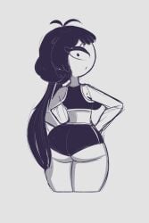 1girls ass blue_body blue_hair fhs fhsz3r0 fnaf fnafhs fnafhs_z3ro fnafhsrule34 looking_at_viewer minishorts ravenjack222 sketch sports_bra sportswear usagi_bon