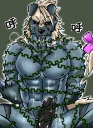 alex168wang anthro balls bara barazoku blazblue boner chained chains erection furry male male_only muscles muscular nude penis sweat sweating valkenhayn_r._hellsing werewolf wolf