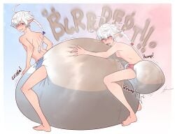 2boys alisaie_leveilleur alphinaud_leveilleur diaper diaper_sex diapered_lovers elf elf_ears elf_male erection_under_diaper femboy gay heart hearts hearts_around_head humping hypermess messy_diaper octoboy onomatopoeia scat simple_background soiling what white_hair