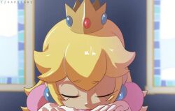 1boy 1girls animated artist_name big_penis blonde_hair blowjob blue_eyes crown deepthroat dumb earrings exposed_breasts female female_focus harulunava izhardraws lipstick male mario_(series) naive nintendo penis princess_peach saliva saliva_trail shorter_than_10_seconds shorter_than_30_seconds shorter_than_one_minute sound sound_effects straight super_mario_bros. veiny_penis video voice_acted