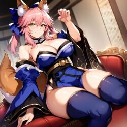 1girls ai_generated alternate_breast_size big_breasts bostin breasts busty curvaceous curvy curvy_body curvy_female curvy_figure fate/grand_order female huge_breasts large_breasts sweat sweating sweaty sweaty_body sweaty_breasts tamamo_no_mae_(fate) thick_thighs thighs venus_body voluptuous