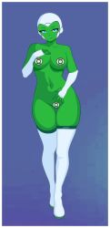 1girls android aya_(green_lantern) green_lantern_(series) green_skin mcarthur1010 robot