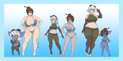 ass_expansion breast_expansion growth_sequence identity_swap mei_(overwatch) overwatch shortstack shortstackification skin_color_change thigh_expansion transformation transformation_sequence tristana wixedecho