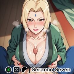 1boy 1boy1girls 1girls 2d ai_generated big_breasts blonde_hair blush brown_eyes censored clothed clothed_female cum cum_on_breasts eye_contact female heavy_breathing large_breasts light-skinned_female light-skinned_male lips looking_at_viewer male male/female male_pov mature_female milf mommy naruto naruto_(series) naruto_shippuden older_female older_woman paizuri paizuri_lead_by_female paizuri_over_clothes penis penis_between_breasts pov pov_male red_nails seramic_seven squeezing_breasts squeezing_breasts_together topless_male tsunade
