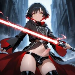 1futa ai_generated anus balls big_penis blush dickgirl femboy feminine_male futa_only futa_sans_pussy futanari horny ian8766_(artist) intersex light-skinned_futa lightsaber male outside partially_clothed penis pov precum public rule_63 self_upload sith solo star_wars submissive_pov sweat taker_pov teasing testicles trap yaoi