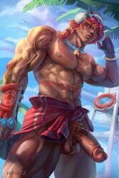 abs beach big_pecs big_penis league_of_legends male male_focus male_only muscular muscular_male nihun pecs pectorals penis penis_out pool_party_series pool_party_sett sett solo solo_focus solo_male tan_body tanline veiny_penis