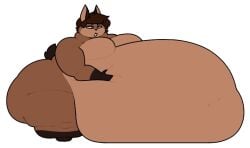 1boy big_ass bubble_butt chip_at_night furry huge_ass immobile morbidly_obese morbidly_obese_anthro overweight thick_thighs wide_hips