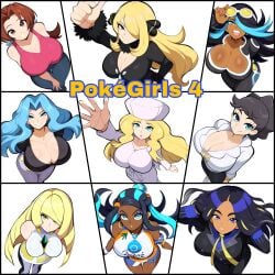 9girls ai_generated big_breasts black_hair blonde_hair blue_hair brown_hair caitlin_(pokemon) collage cynthia_(pokemon) dark-skinned_female dark_skin delia_ketchum_(pokemon) diantha_(pokemon) geeta_(pokemon) karen_(pokemon) large_breasts looking_at_viewer lusamine_(pokemon) mature_female milf mullon multiple_girls nessa_(pokemon) novelai pokemon pokemon_(anime) pokemon_bw pokemon_dppt pokemon_gsc pokemon_hgss pokemon_journeys pokemon_oras pokemon_rse pokemon_sm pokemon_ss pokemon_sv pokemon_xy shelly_(pokemon) smile thumbs_up two_tone_hair