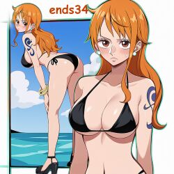 ai_generated big_breasts bikini ends34 female female_only long_legs nami nami_(one_piece) one_piece post-timeskip