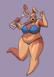 alcohol anthro bedroom_eyes beer beverage big_breasts bikini bra_strap breasts dracozhilla drunk drunk_bun_(undertale) female hi_res human lagomorph leporid mammal narrowed_eyes overweight rabbit seductive short_stack sketch sketchy slightly_chubby solo stain stained_clothing substance_intoxication undertale undertale_(series)