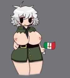 .flow 1girls army check_artist fascism grey_background italian_flag kosumi_koachan large_breasts meatoids_(style) military_uniform non-web_source sabitsuki simple_background solo source_request style_parody thick_thighs white_hair worried worried_expression yume_nikki_fangame