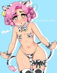 1girls colored cow_girl kittenbell_(artist) pink_hair small_breasts tagme young younger_female