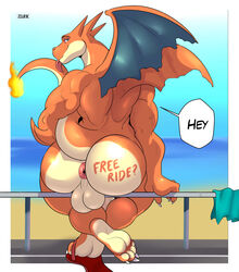 1gay 1male absurd_res anthro anus ass asshole backsack balls big_ass big_ass_(male) big_butt bubble_ass bubble_butt charizard dialogue english_text gay genitals hi_res huge_ass huge_butt looking_at_viewer looking_back male male_only mega_charizard mega_charizard_y mega_evolution nintendo penis pokémon_(species) pokemon pokemon_(species) round_ass round_butt solo solo_male text video_games zourik