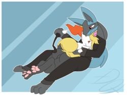 2021 2d 4:3 alpha_channel animated anthro ass blue_body blue_fur braixen butt_torture clothing dana_(danathelucario) deadxqueen dominant dominant_female duo embrace fan_character female frame_by_frame fur gif grey_body grey_fur holding_(disambiguation) hug looking_down lucario lying male male/female nervous nintendo nude pawpads paws pokemon pokemon_(species) red_eyes short_playtime smile spike_(disambiguation) submissive submissive_male suit tail_aside tail_motion tailwag video_games whip wince yellow_body yellow_fur