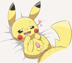 anal anal_sex balls blush bodily_fluids cum duo erection feral fur genital_fluids genitals kimono_kemono male male/male male_penetrated male_penetrating male_penetrating_male mammal nintendo open_mouth penetration penis pikachu pokémon_(species) pokemon rodent sex simple_background solo_focus sweat video_games