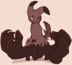 big_hands big_penis bodily_fluids clothed clothing genital_fluids genitals hi_res huge_cock hyper hyper_genitalia hyper_penis littlerager male male_only mimikyu nintendo partially_clothed penis pokémon_(species) pokemon precum solo video_games