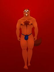 3:4 animated anthro beast_(disambiguation) beast_(disney) beauty_and_the_beast body_hair bouncing_bulge bulge chest_hair disney ear_motion facial_hair happy_trail looking_at_viewer male muscular muscular_male nipples olivepup_00 pecs short_playtime simple_background solo tail_motion tailwag walk_cycle walking