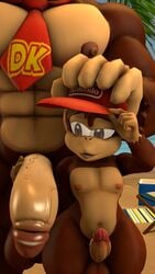 3d_(artwork) 4k 9:16 absurd_res anthro ape ass balls big_butt boner chimpanzee clothing diddy_kong digital_media_(artwork) donkey_kong donkey_kong_(series) duo erection flaccid fur gay genitals girly gorilla hair haplorhine hi_res male male/male male_only mammal monkey muscular muscular_male nintendo nipples nude open_mouth penis primate source_filmmaker video_games wide_hips xerm