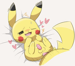 anal anal_sex balls blush bodily_fluids cum duo erection feral fur genital_fluids genitals kimono_kemono male male/male male_penetrated male_penetrating male_penetrating_male mammal nintendo one_eye_closed open_mouth penetration penis pikachu pokémon_(species) pokemon rodent sex simple_background solo_focus sweat video_games