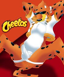 1boy anthro ass cheetah cheetos chester_cheetah clothing eric_everyotherheart eyewear felid feline hands_behind_head jockstrap male male_focus male_only mammal mascot presenting presenting_hindquarters skinny solo sunglasses underwear