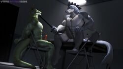 16:9 2019 3d_(artwork) 4k abs absurd_res anthro artist_name balls biceps big_penis blue_body blue_eyes blue_scales bound detailed_background digital_media_(artwork) duo feet fingers fish genitals green_body green_scales grey_body grey_eyes grey_scales hi_res horn inside interrogation lizard male marine multicolored_body multicolored_scales muscular muscular_anthro muscular_male nude pecs penis reptile scales scalie shark sharp_teeth sitting smile source_filmmaker teeth toes two_tone_body two_tone_scales vein veiny_penis whip widescreen yamimarik1994