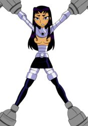 2d alien alien_girl alien_look_like_human blackfire bondage bondage_gear bondage_harness breasts captured dc dcau komand'r nipples straight_hair teen_titans topless union_of_the_snake