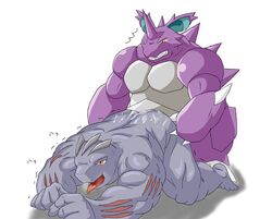 bara barazoku machoke male/ambiguous male_only nidoking nintendo pokemon pokemon_(species) puyopuyo_(artist) yaoi