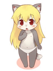 anthro blonde_hair cub gaoru huge_eyes solo there_is_a_devil