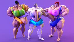 3d 3d_(artwork) 3futas abs big_balls big_penis black_hair bodybuilder dickgirl erect_penis futanari graciart huge_breasts huge_cock hyper_balls hyper_muscles hyper_penis muscular muscular_arms muscular_futanari muscular_legs muscular_thighs red_hair short_hair