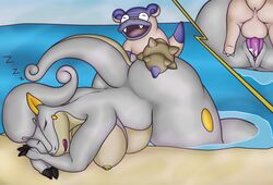 anthro ass balls beach big_breasts big_butt bodily_fluids breasts claws closed_eyes cum cum_in_pussy cum_inside digital_media_(artwork) doggy_style dragon duo erection fangs female female_penetrated from_behind_position galarian_slowbro galarian_yadoran garura genital_fluids genitals goodra kangaskhan lying male male/female male_penetrating male_penetrating_female maxhe mounting nintendo nipples nude numelgon on_front open_mouth partially_submerged penetration penile penile_penetration penis penis_in_pussy perching_position pokémon_(species) pokemon pokemon_(species) pussy regional_form_(pokemon) seaside sex shiny_pokemon simple_background size_difference sleep_sex sleeping slowbro smile spanki_the_kangadra tongue vaginal_penetration video_games yadoran