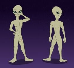 1boy 5_fingers 5_toes alien alien_humanoid alien_only ass ball classic_alien darkajugin feet fingers genitals hi_res humanoid male model_sheet navel nipples nude paul_(film) paul_(paul) penis solo toes