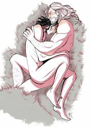 2boys adoptive_siblings beard body_hair cuddling facial_hair gay human human_only light-skinned_male light_skin loki_(marvel) long_hair_male love male_only marvel marvel_cinematic_universe muscular_male nude_male sleeping step-incest thor_(marvel) thor_(series) yaoi