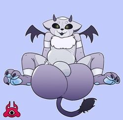 1mp 2_horns anthro balls bat_wings belly big_balls big_balls_small_penis black_sclera blep chest_tuft claws demon ears_down fangs feet felid feline fluffy fluffy_tail foot_focus foreskin genitals glowing_pupils hi_res horn huge_balls humanoid_genitalia humanoid_penis hyper hyper_balls hyper_genitalia imp looking_at_viewer male male_only mammal markings membrane_(anatomy) membranous_wings navel nude pawpads paws penis pivoted_ears presenting presenting_balls solo striped_markings stripes tail_tuft tongue tongue_out tuft wings yut