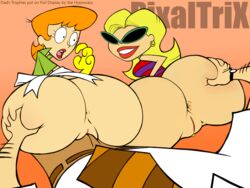 1boy 2girls anus apple_butt ass ass_grab bent_over big_ass big_breasts blonde_hair bottom_heavy bottomless bottomless_female breasts butt_grab cameltoe cartoon_network curvy da_hypocrat dexter's_dad dexter's_laboratory dexter's_mom edit erection_under_clothes female female_focus glaring grinding huge_ass human imminent_sex male milf neighbor_lady partial_male pear_shaped pixaltrix pubic_hair pussy red_hair red_lipstick smile sunglasses thick third-party_edit tight_clothing voluptuous wide_hips yellow_gloves