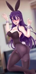 1girls 2d ass big_breasts blush breasts bunny_ears bunnysuit clothed clothing doki_doki_literature_club fake_animal_ears fake_rabbit_ears female female_focus female_only female_solo long_hair looking_at_viewer morbite purple_eyes purple_hair rabbit_ears solo solo_female tagme thick_thighs thighs yuri_(doki_doki_literature_club)