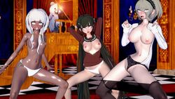 3girls ahe_gao animated big_breasts cross-eyed danganronpa danganronpa_v3 harukawa_maki hearts_in_eyes horny horny_female in_heat medium_breasts multiple_girls no_sound pelvic_dance pelvic_thrust presenting pussy smooth_skin tagme take_your_pick tongue_out toujou_kirumi video yonaga_angie