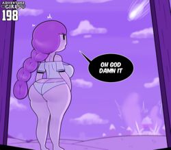 1girls 2021 adventure_girls adventure_time ass ass_cleavage big_ass big_breasts breasts butt_crack cute english_text female female_only funny highres humor long_hair mob_face no_pants panties ponytail princess_bubblegum sideboob somescrub tagme text thick_thighs